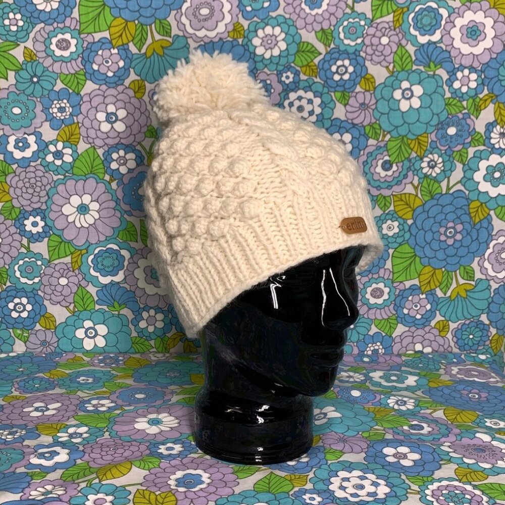 Erin Knitwear Ireland Bobble/Cable Knit Wool Pom Pom Hat